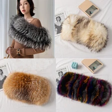 Women Real Fox Fur Scarf Shawl Wraps Neckerchief Winter Warm Cape Party Dinner