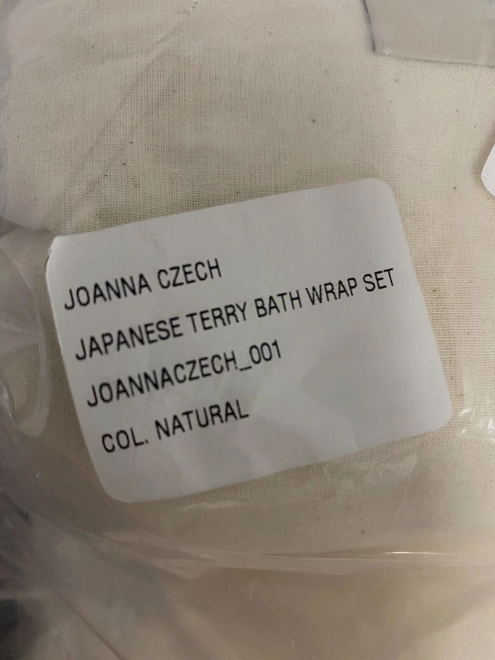 $450 Joanna Czech Mujer Marfil Edición Limitada Japonés Terry Juego de Envoltura de Baño OS Foto 3 de 3