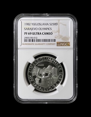 YUGOSLAVIA. 1982, 250 Dinara, Silver - NGC PF69 - Top Pop