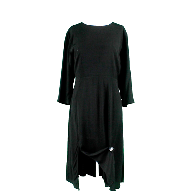 loft black midi dress LOFT NEW Sz 12P Black Midi Front Slit Back Zip Top Lined Rayon Polyester  Dress