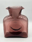 Vintage MCM Blenko Amethyst Double Spout Glass Pitcher Water Bottle 384. Mint