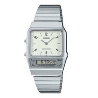 Casio AQ-800E-7A2DF | Retro Dual Time Uhr | Analog-Digital | Silber Mit Gold