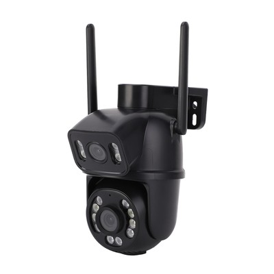 Dual Lens Security Camera 6MP Nig-ht Vis-ion Auto Detection Light Sound Alar Kit