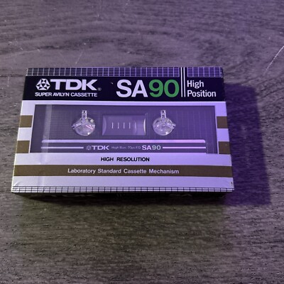 Vintage Sealed TDK SA90 High Resolution Cassette Super Avilyn High Bias 1982