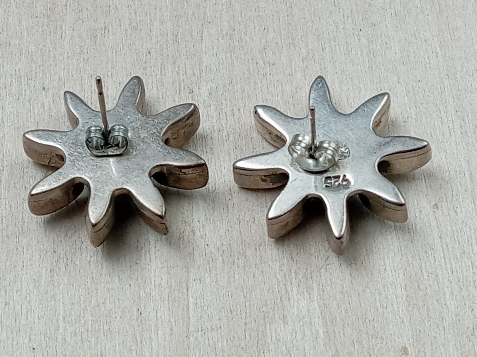 Interesting Handmade Sterling Silver Turquoise Ea… - image 4