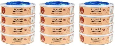 LILNAP - 12 NACHFÜLLKASSETTEN KOMPATIBEL MIT ANGELCARE WINDELEIMER- NEUES MODELL