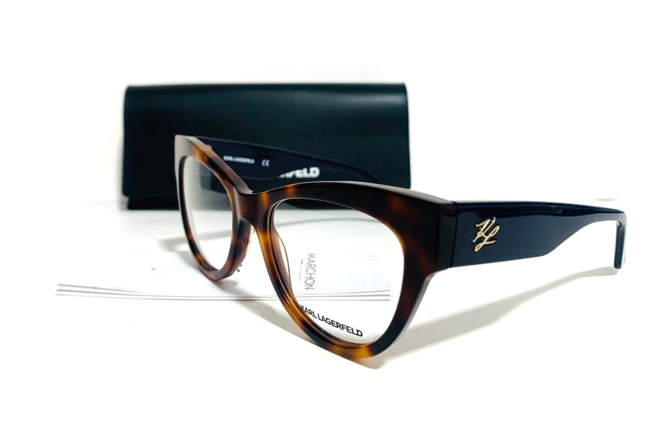 KARL LAGERFELD KL6065 215 HAVANA BROWN CAT EYE AUTHENTIC EYEGLASSES RX 53-18-140 - Image 3 of 4