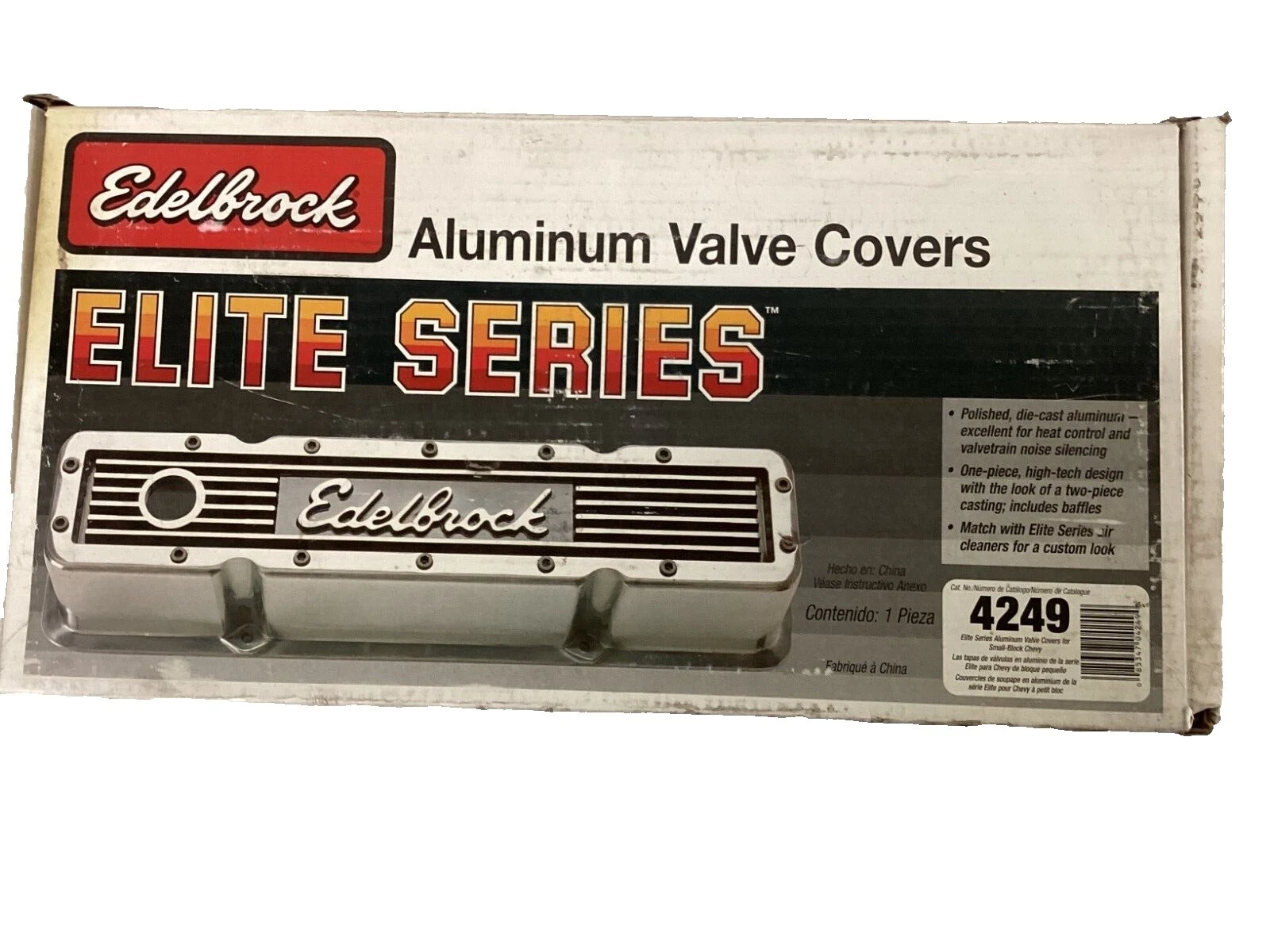 Motor de coche y camión de aluminio Edelbrock Rocker y cubiertas de válvula