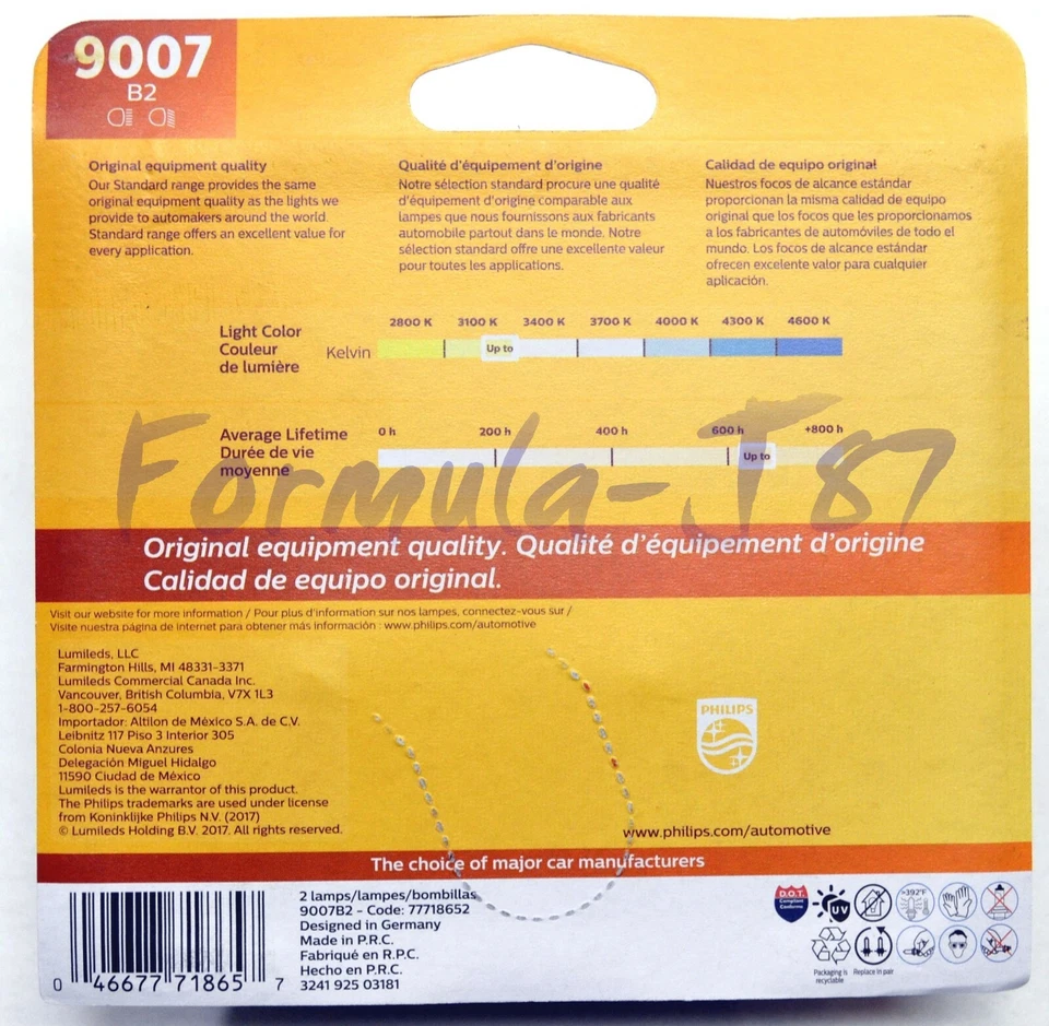 Philips Estándar 9007 HB5 65/55W Dos Bombillas Cabezal Luz Reemplazar Doble Haz Halógeno Foto 3 de 4