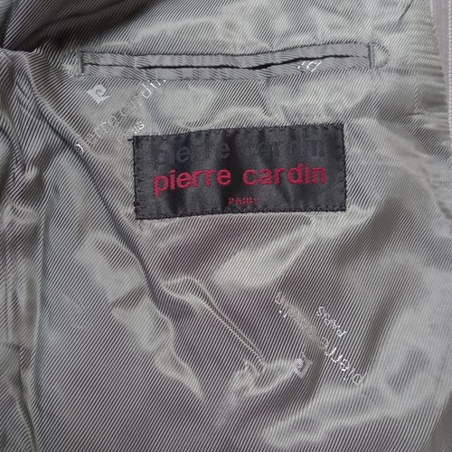 Pierre Cardin Grey coat suit jacket Pinstripe blazer 70s Vintage men's mob boss - Foto 8 di 9