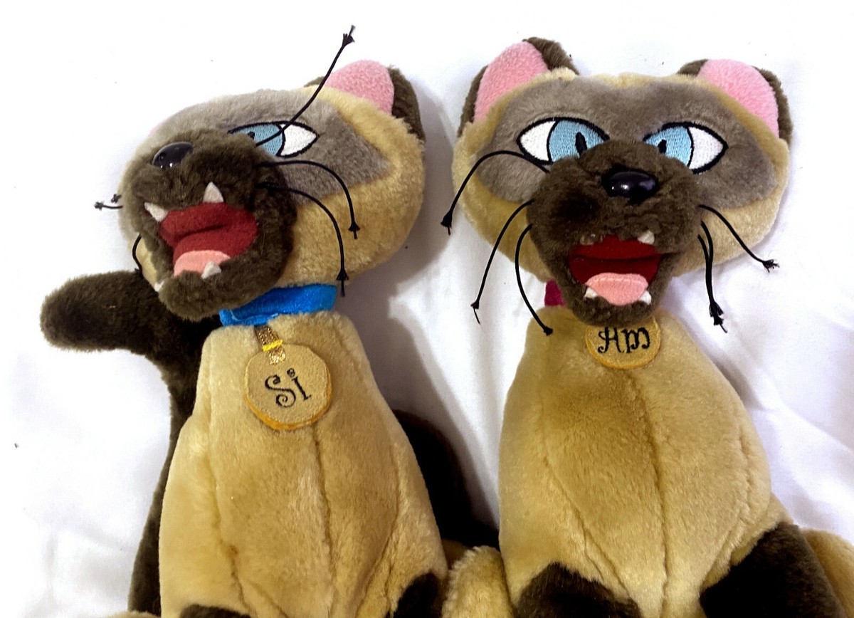 Disney Siamese Cats Si Am Stuffed Plush Set Lady & the Tramp