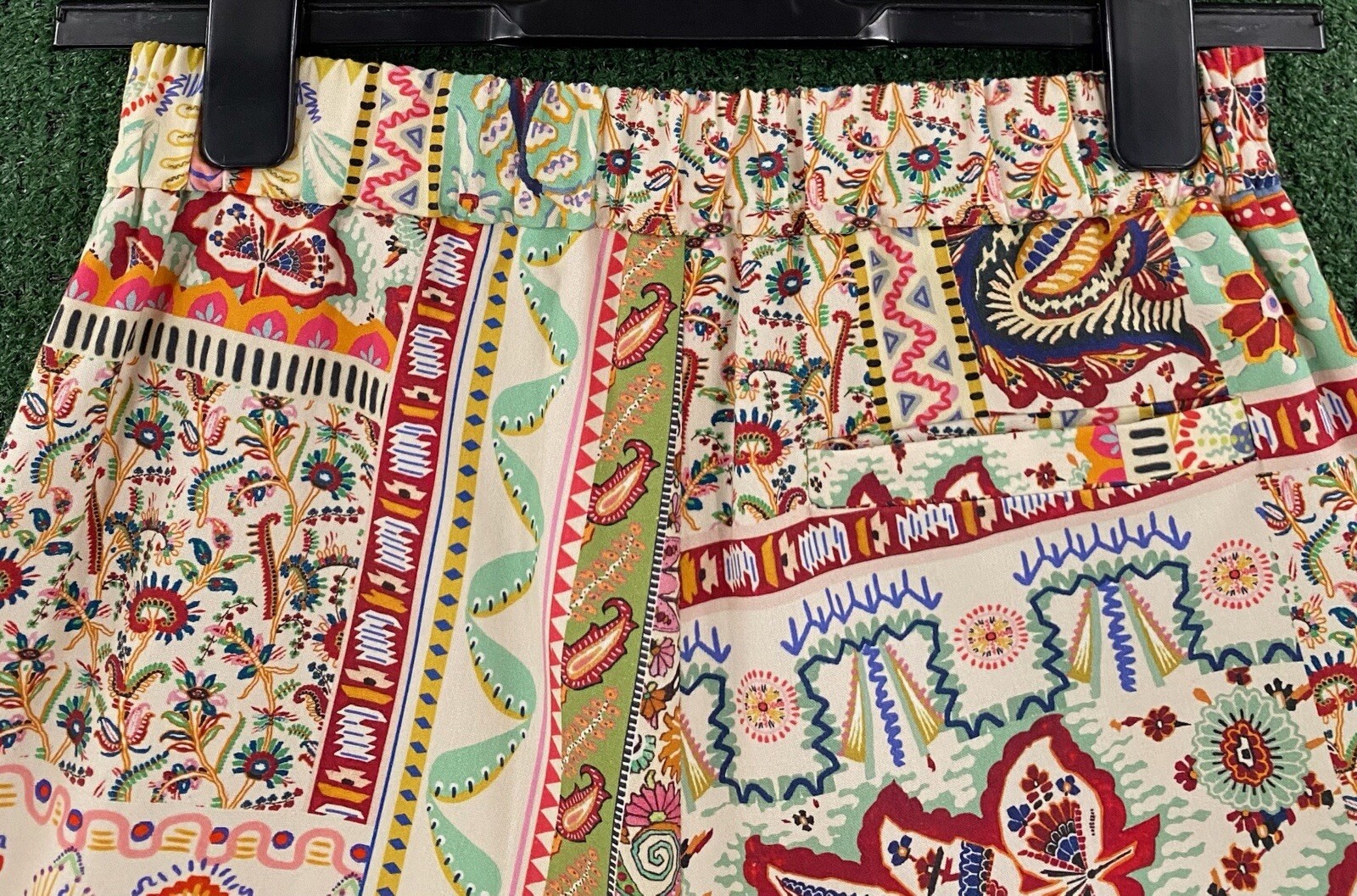 ETRO Milano Patchwork Colorful Patterned Pleated … - image 7