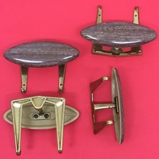 4 APPENDIABITI OTTONE E PLASTICA VINTAGE ANNI 50 BAGNO CAMERA GUARDAROBA SALA