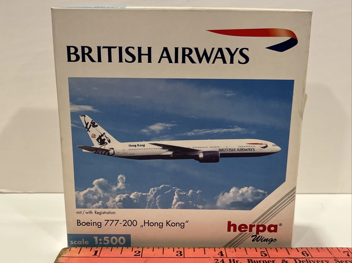 HERPA WINGS 1:500: 506502 Boeing 777-200 BRITISH AIRWAYS, OVP ohne Inlet EUR 16,00 - DE