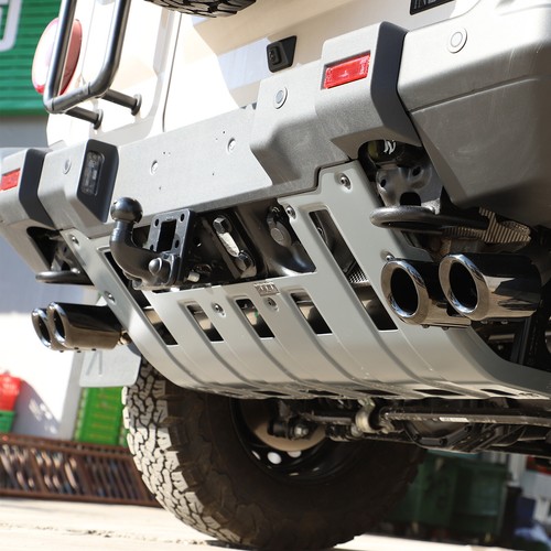 Black Steel Rear Tail Throat Exhaust Muffler Tip Pipes For Ineos Grenadier 20-24 - Picture 16 of 19