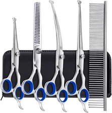 Gimars  6 in 1 Professional 4CR Stainless Steel Safety Round Tip Dog Scissors...