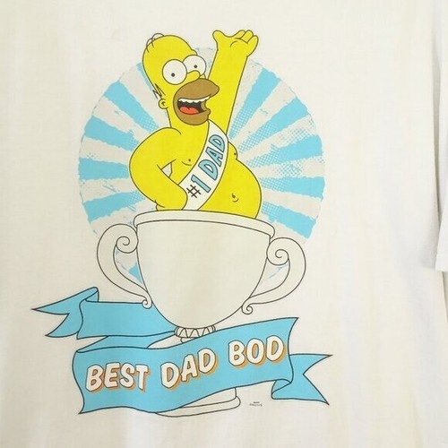 The Simpsons Herren T-Shirt Weiß 3XL Best Dad Bod - Bild 2 von 5