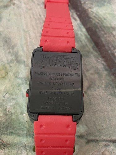 Vintage TMNT Teenage Mutant Ninja Turtles Talking Watch Raphael 1991 City Sewer - Picture 5 of 5