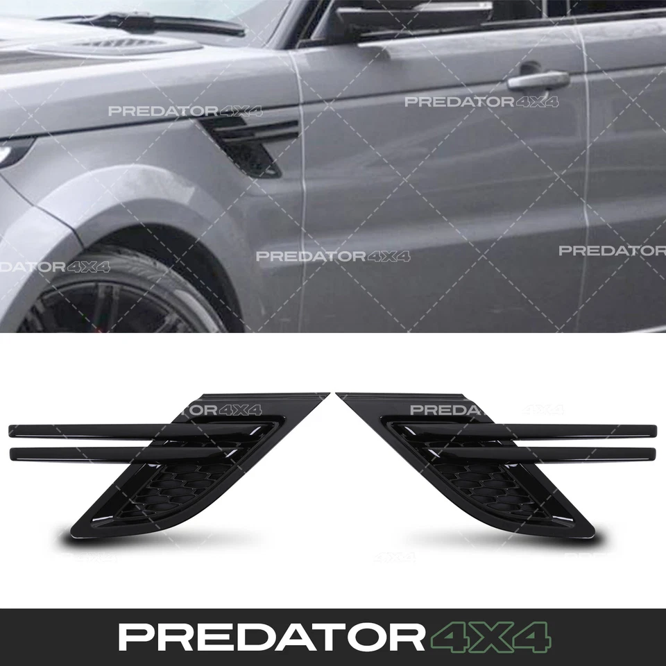 BLACK WING SIDE AIR INTAKE VENT GRILLE PAIR FOR RANGE ROVER SPORT L494 14-17