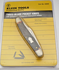 Vintage 1990&rsquo;s KLEIN TOOLS by Utica Large Stock Knife - Delrin Handles Stainless