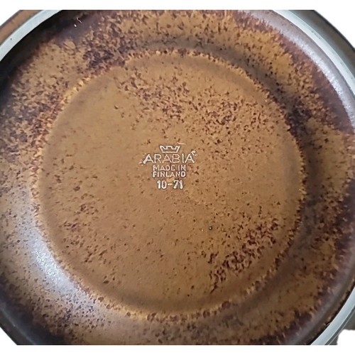 2 Arabia Ruska Finland Saucers Only Brown Matte Finish MCM Dinnerware Stoneware - Picture 8 of 12