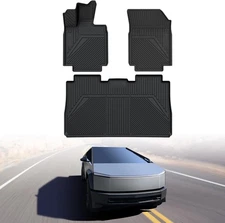 LASFIT Floor Mats Set for Tesla Cybertruck 2023-2025 All-Weather TPE Black