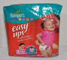 Vintage 2006 Pampers Easy Ups Pull-On Diapers Size 4 16-34lbs. 29 Ct Dora...