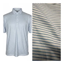 Collars & Co Mens Featherweight Relaxed Polo Shirt Medium Dress Collar Striped