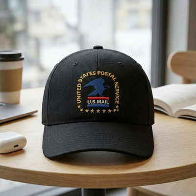 USPS United States Postal Service Baseball Cap Embroidered Black