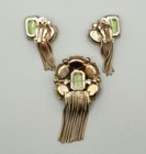 Easter Egg Cabochon & Citrine Glass with Fringe  Pin Brooch & Earrings — photo 2