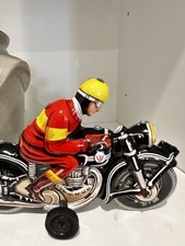 Vintage Joseph Wagner JW Tin Toy Friction Motorcycle Western Germany