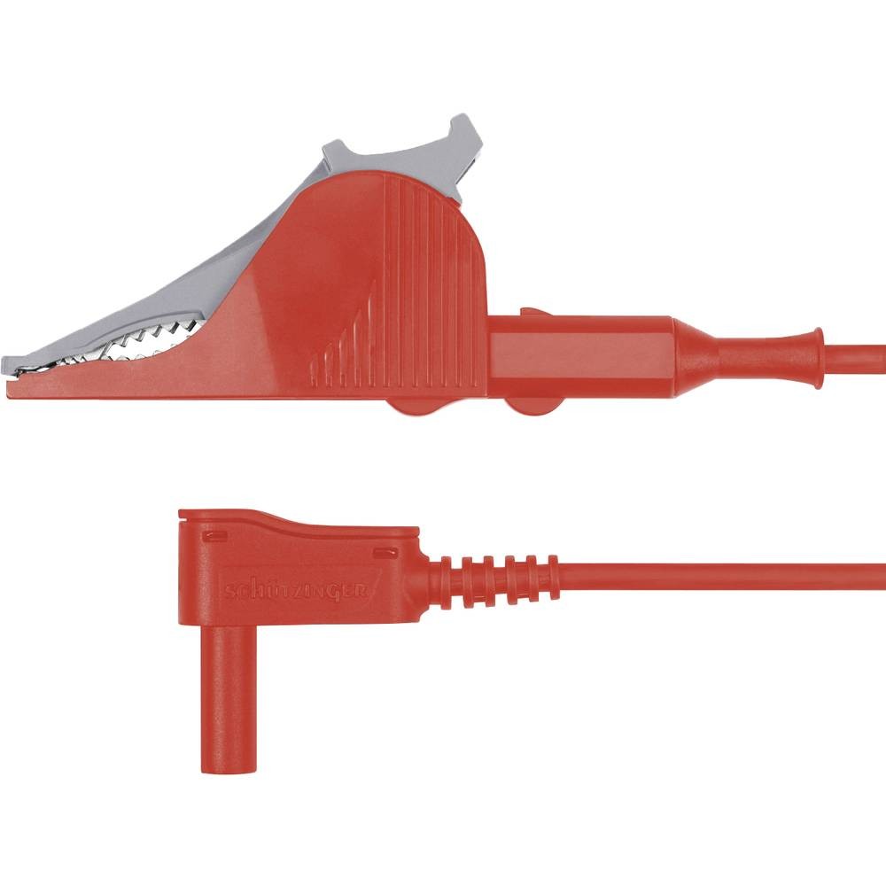 Cordon de mesure mâle 4 mm à contact stable avec pince crocodile Schützinger