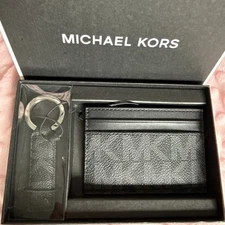 MICHAEL KORS 86F2SGFD1B MEN'S FROM POCKET SLIM CARD HOLDER WITH KEY RING NIB $98