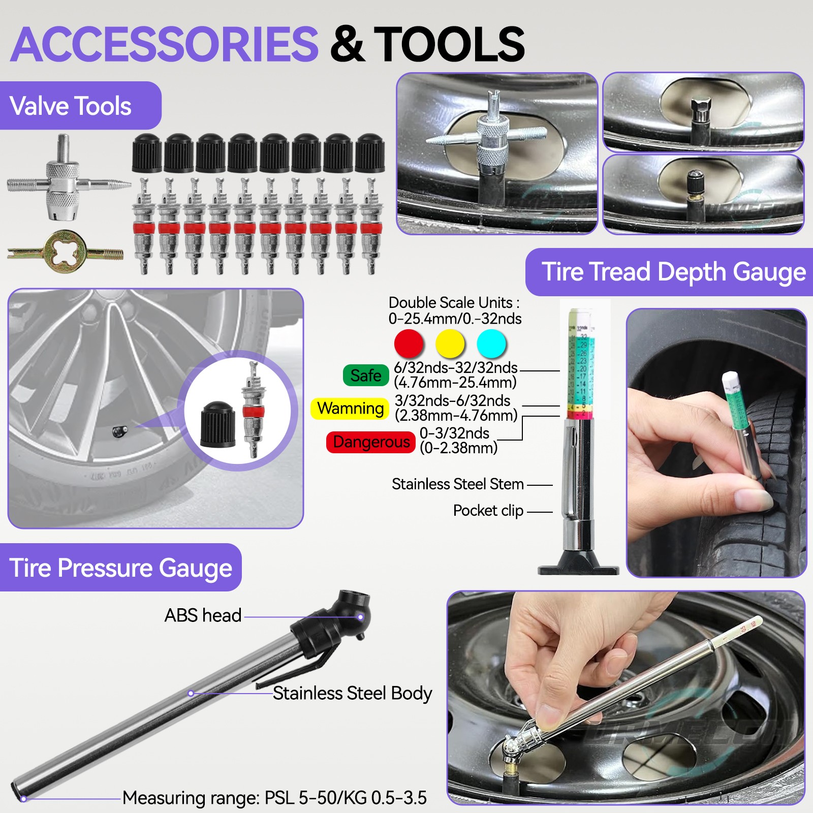 AUTOXBERT Tire Repair Kit Tire Recovery Tool Offroad Plugs For Tubeless Tire