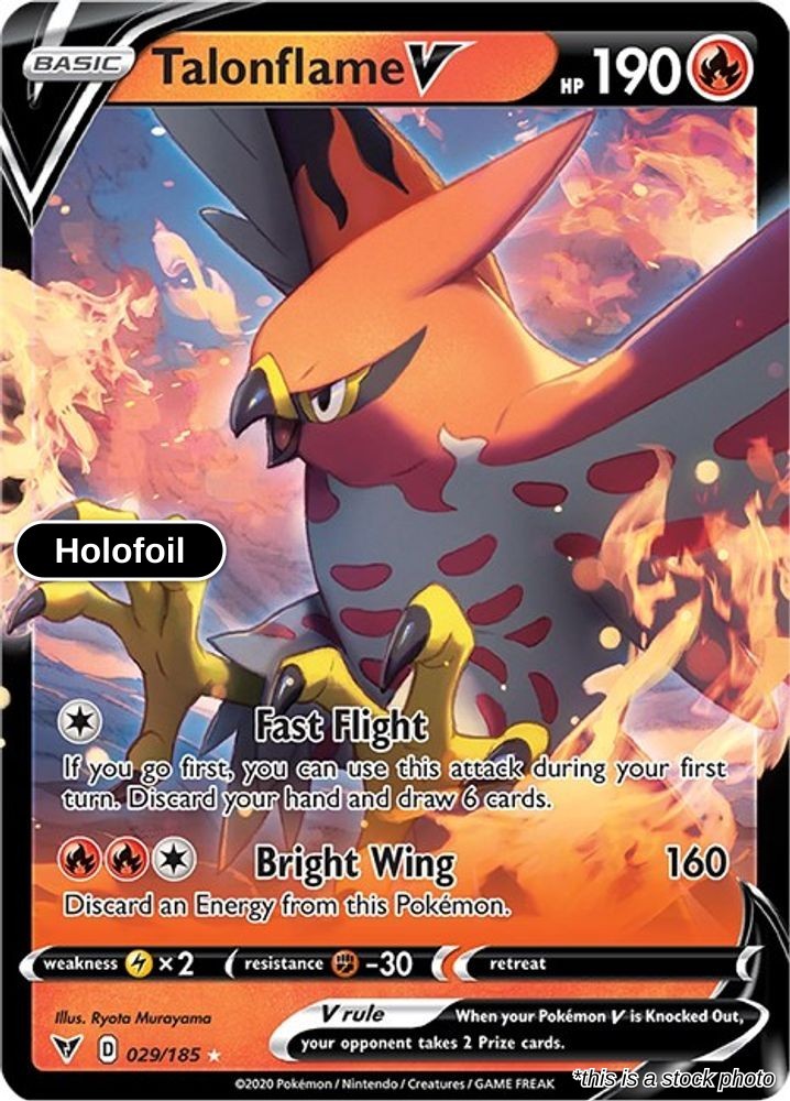 Talonflame V Holofoil UR 029/185 SWSH04 Pokemon