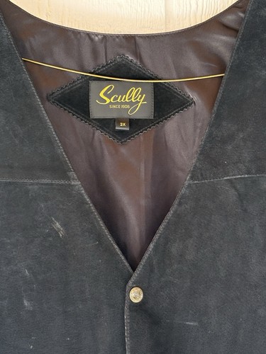 Scully Black Suede Vest 3X unisex Western Wear - Picture 2 of 6