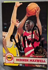 Vernon Maxwell Houston Rockets Basketball Autographed with COA