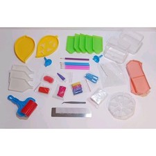 Assorted Diamond Painting Supplies - Trays Pens Wax Roller Funnel Ruler