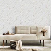 Vliestapete Wellen Muster Holzoptik Hellgrau Gold Metallic 10440-31 (2,19€/1Qm)