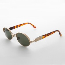Oval Bad Boy Brand Vintage Sunglass Gold / Green - Tommy