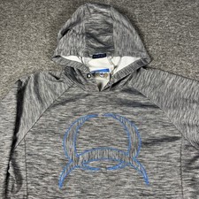 Cinch Hoodie Mens Medium Gray Mesh Lined Pullover Logo Classic Western Cowboy