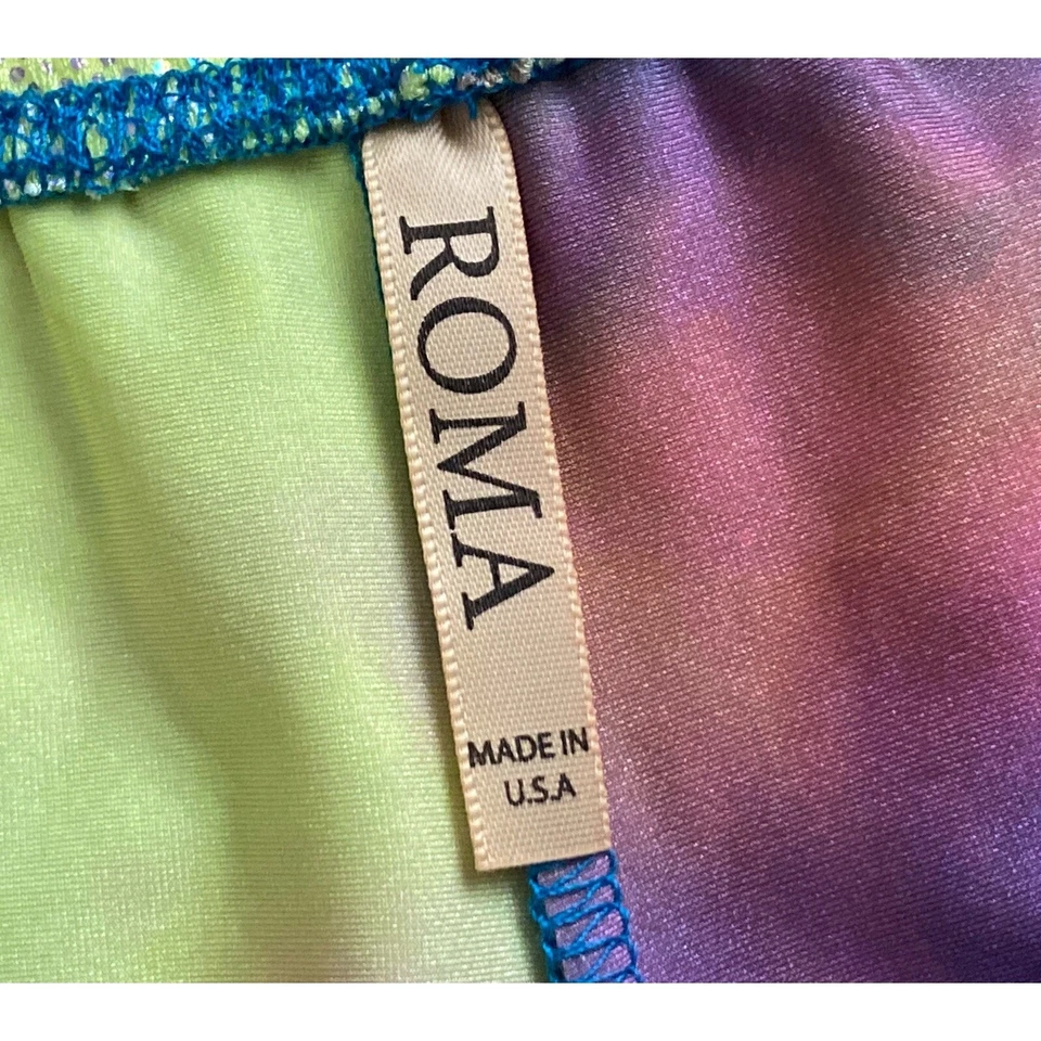 Traje de baño de bikini ROMA para mujer talla pequeña brillante tie dye parte inferior nuevo sin etiquetas Foto 4 de 4
