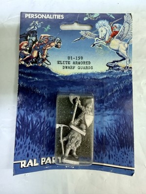 Vintage Ral Partha 01-159 Elite Armored Dwarf Guards Sealed Blister OOP 1988 D&D