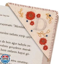 Zuihug Embroidered Corner Bookmark - DIY Custom Bookmarks with 26 Letters Fel
