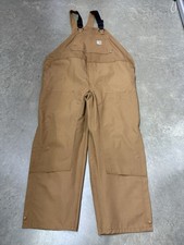 Carhartt FR Overalls Mens 50 x32 Flame Resistant FRR45 BRN Brown Duck Bib Work