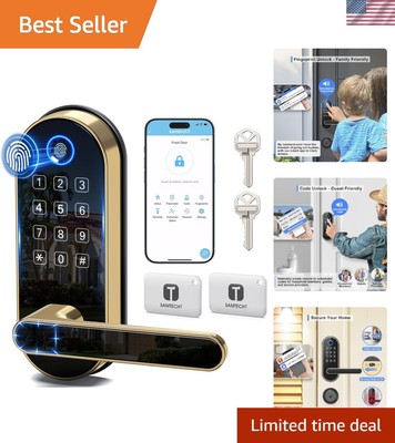 Smart Door Lock Stainless Steel Digital Deadbolt with Fingerprint Passcode fo...