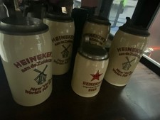 A Rare Quintuplet of Heineken Steins from Historic 1939 New York World's Fair