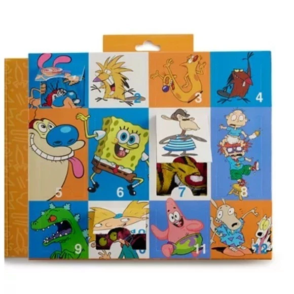 Juego de regalo de 12 días de calcetines de dibujos animados Nickelodeon años 90 Crew y corte bajo ¡Nuevo! Foto 3 de 4