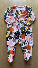 Magnetic Me Newborn Pink Floral Footed One-Piece Sleeper Magnetic thick Cotton