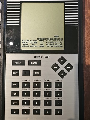 Sportys E6B Electronic Flight Calculator Pilot Computer w/ Jeppesen Log Paper